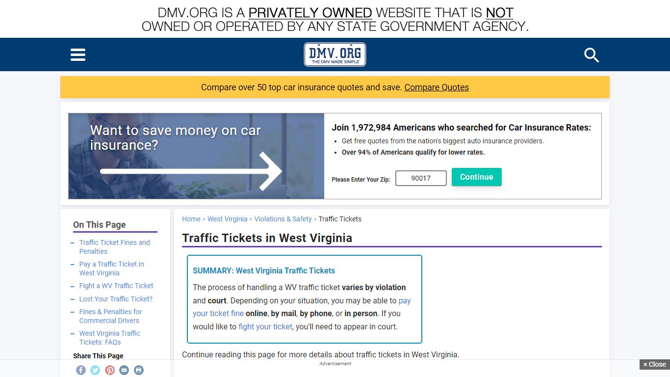 West Virginia Traffic Tickets & Violations | DMV.ORG